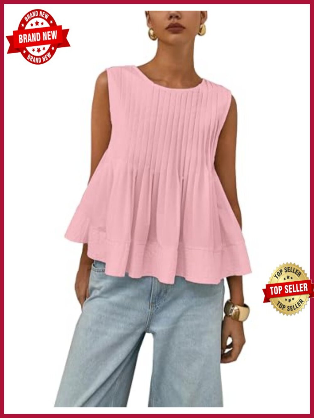 Off-Shoulder Ruffle Tank Top Pleated Peplum Sleeveless Blouse Y2K